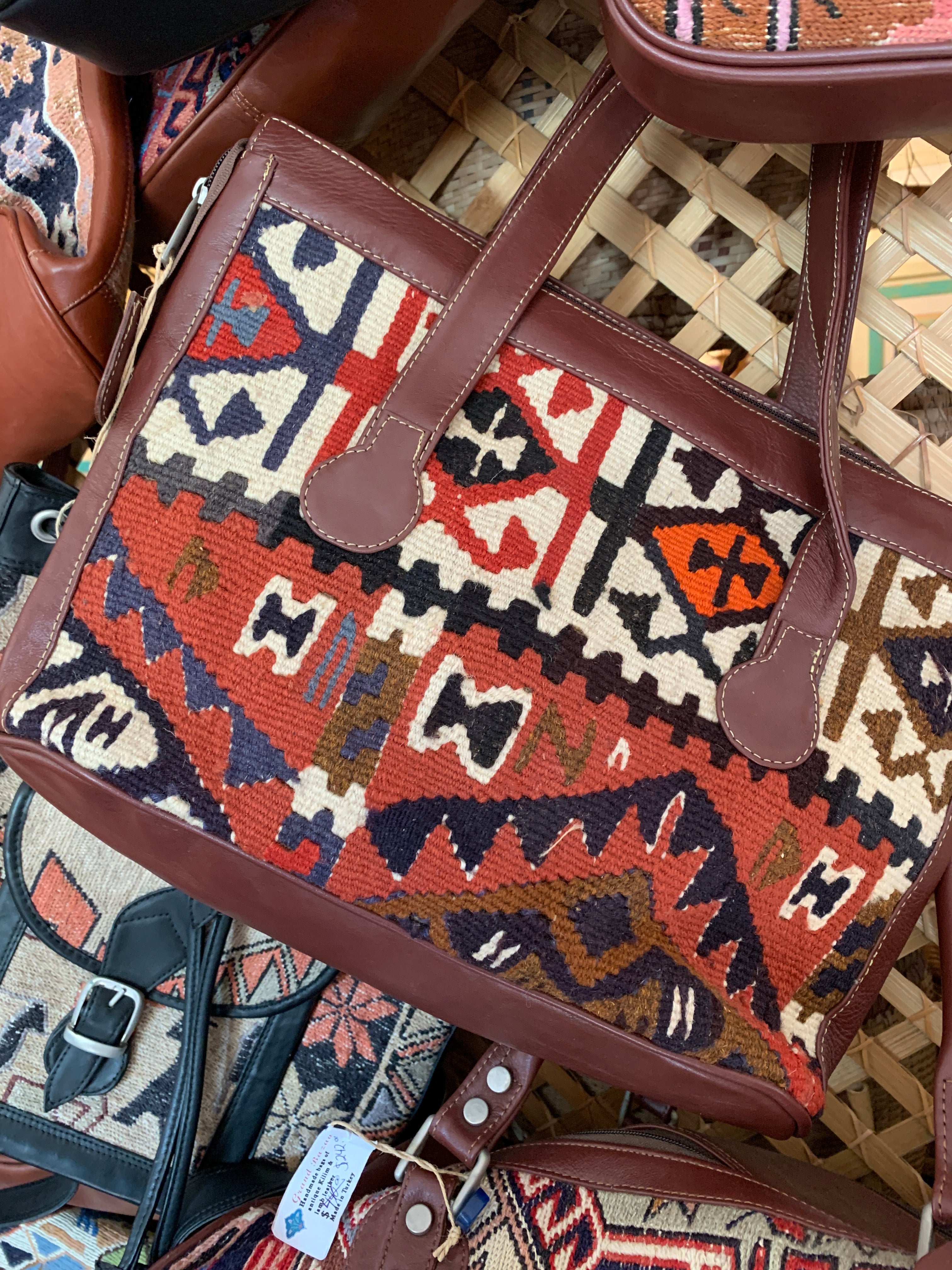 Sana Handmade Turkish Soumak Kilim Crossbody Bag | Handmoda
